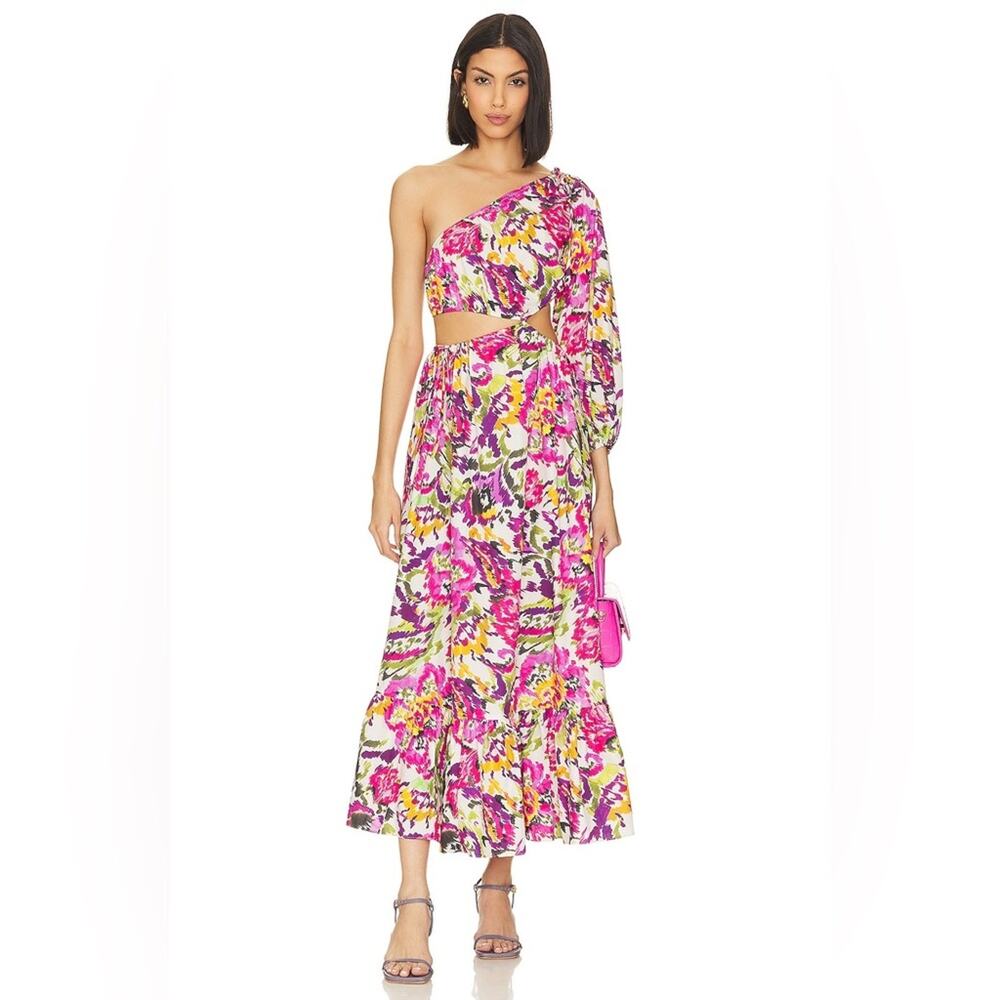 NWT Misa Mahika Dress in Flora Splash Multicolor Flowers sz L Cottage Fairy $470 - Picture 1 of 5